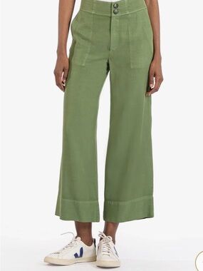 Kut from the Kloth Wide-Leg Lyocell Pants in Green